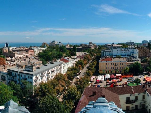 вид с высоты на улицу Дерибасовская