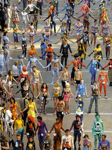 participants of the body art carnival in Odessa
